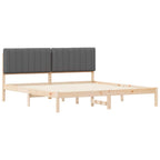 Bettgestell mit gepolstertem Kopfteil Dunkelgrau 180 x 200 cm
