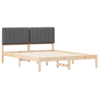 Bettgestell mit gepolstertem Kopfteil Dunkelgrau 160 x 200 cm