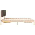 Bettgestell mit gepolstertem Kopfteil Taupe 160 x 200 cm