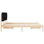Bettgestell mit gepolstertem Kopfteil Schwarz 150 x 200 cm