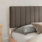 Bettgestell mit gepolstertem Kopfteil Taupe 150 x 200 cm