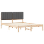 Bettgestell mit gepolstertem Kopfteil Dunkelgrau 140 x 190 cm