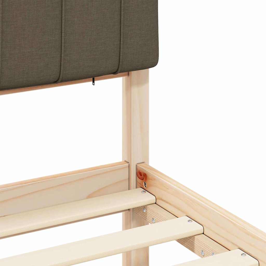 Bettgestell mit gepolstertem Kopfteil Taupe 140 x 190 cm