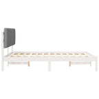 Bettgestell mit gepolstertem Kopfteil Hellgrau 140 x 190 cm