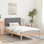Bettgestell mit gepolstertem Kopfteil Hellgrau 100 x 200 cm