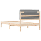 Bettgestell mit gepolstertem Kopfteil Hellgrau 100 x 200 cm