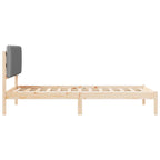 Bettgestell mit gepolstertem Kopfteil Hellgrau 100 x 200 cm
