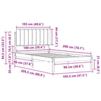 Bettgestell mit gepolstertem Kopfteil Hellgrau 100 x 200 cm