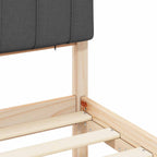 Bettgestell mit gepolstertem Kopfteil Dunkelgrau 100 x 200 cm