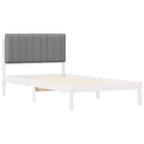 Bettgestell mit gepolstertem Kopfteil Hellgrau 100 x 200 cm