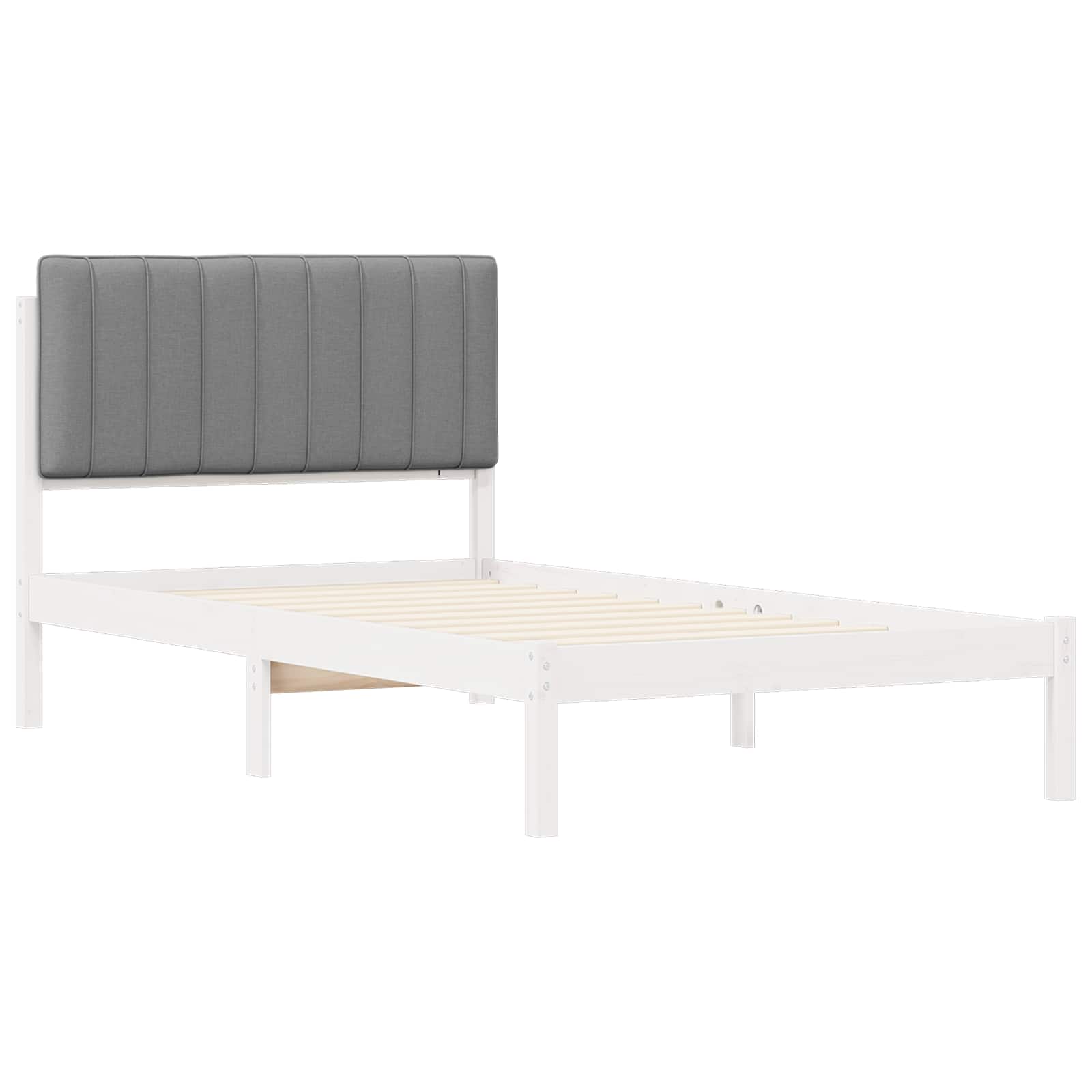 Bettgestell mit gepolstertem Kopfteil Hellgrau 100 x 200 cm