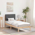 Bettgestell mit gepolstertem Kopfteil Dunkelgrau 80 x 200 cm