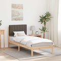 Bettgestell mit gepolstertem Kopfteil Taupe 80 x 200 cm