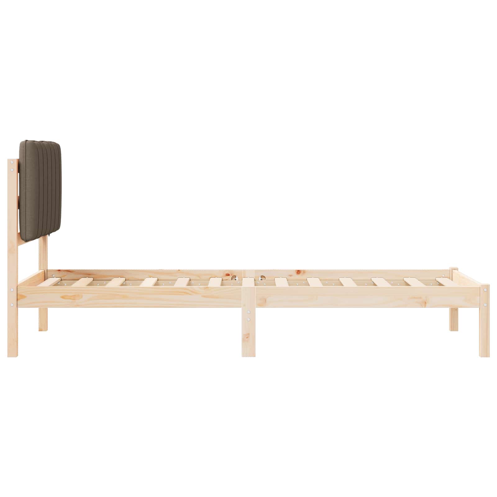 Bettgestell mit gepolstertem Kopfteil Taupe 80 x 200 cm