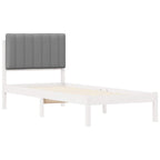 Bettgestell mit gepolstertem Kopfteil Hellgrau 80 x 200 cm