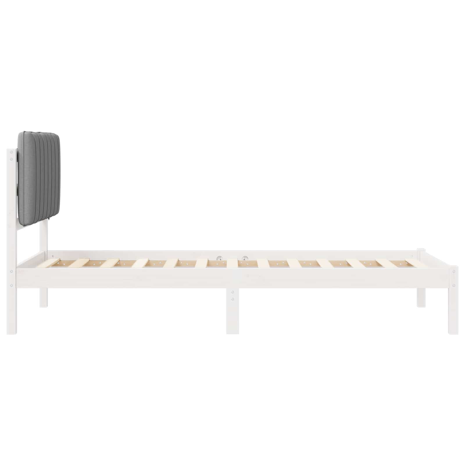 Bettgestell mit gepolstertem Kopfteil Hellgrau 90 x 190 cm