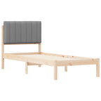Bettgestell mit gepolstertem Kopfteil Hellgrau 75 x 190 cm