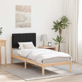 Bettgestell mit gepolstertem Kopfteil Schwarz 75 x 190 cm