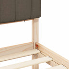 Bettgestell mit gepolstertem Kopfteil Taupe 75 x 190 cm