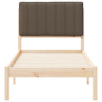 Bettgestell mit gepolstertem Kopfteil Taupe 75 x 190 cm
