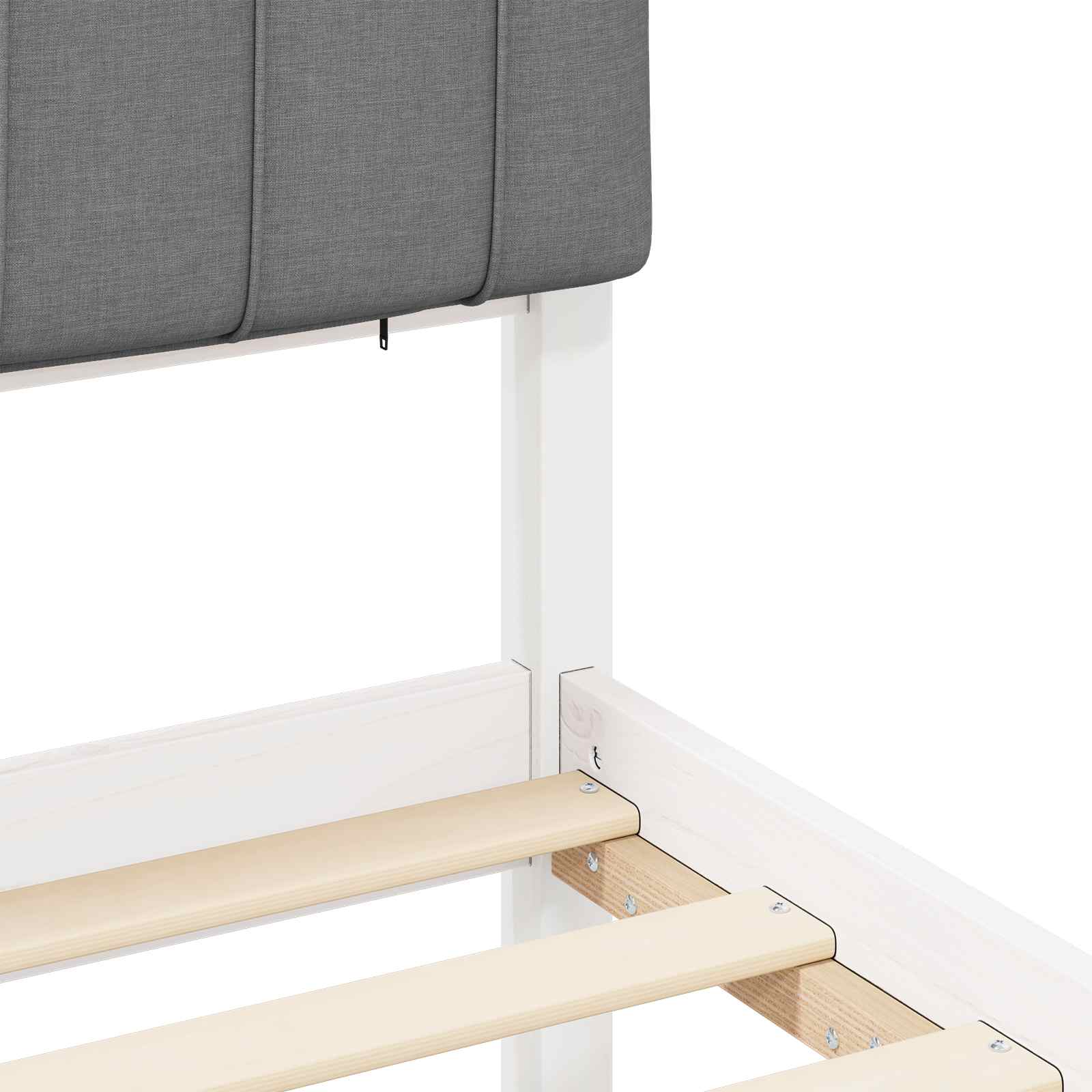 Bettgestell mit gepolstertem Kopfteil Hellgrau 75 x 190 cm