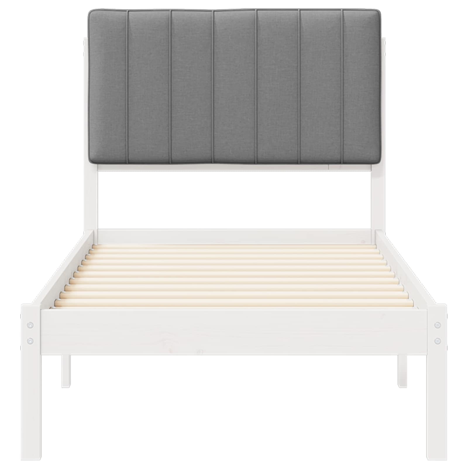 Bettgestell mit gepolstertem Kopfteil Hellgrau 75 x 190 cm