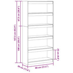 Bücherregal Wachsbraun 80 x 30 x 167,5 cm Massives Kiefernholz