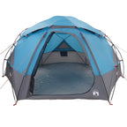 Kuppelzelt mit abnehmbarem Regenfly Blau 4-Personen