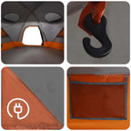 Kuppelzelt mit abnehmbarem Regenfly Grau und Orange 4-Personen