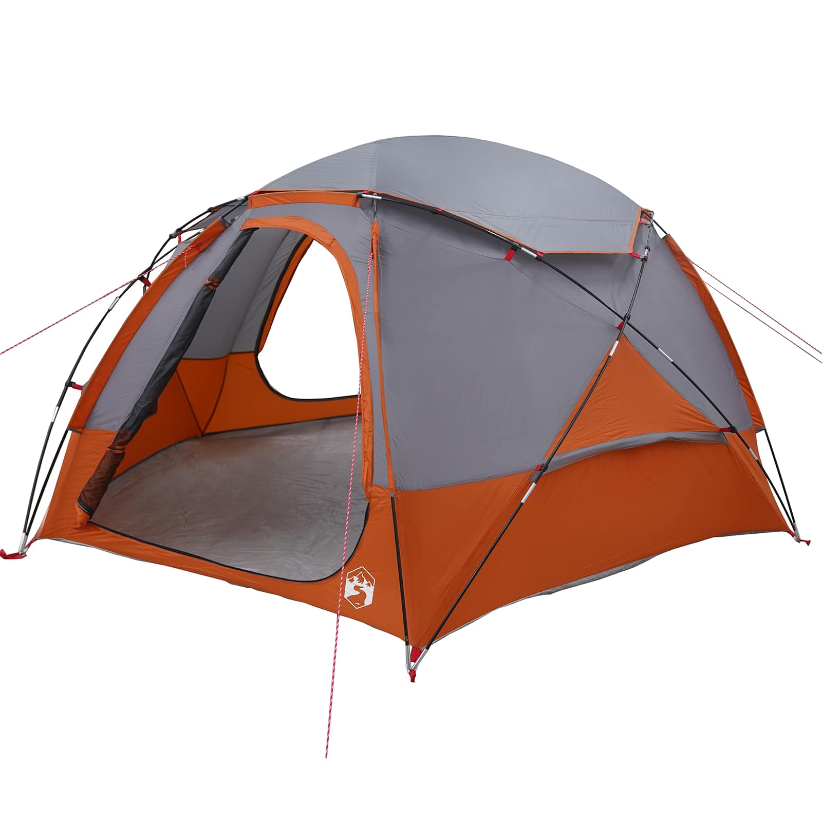 Kuppelzelt mit abnehmbarem Regenfly Grau und Orange 4-Personen