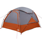 Kuppelzelt mit abnehmbarem Regenfly Grau und Orange 4-Personen