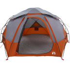 Kuppelzelt mit abnehmbarem Regenfly Grau und Orange 4-Personen