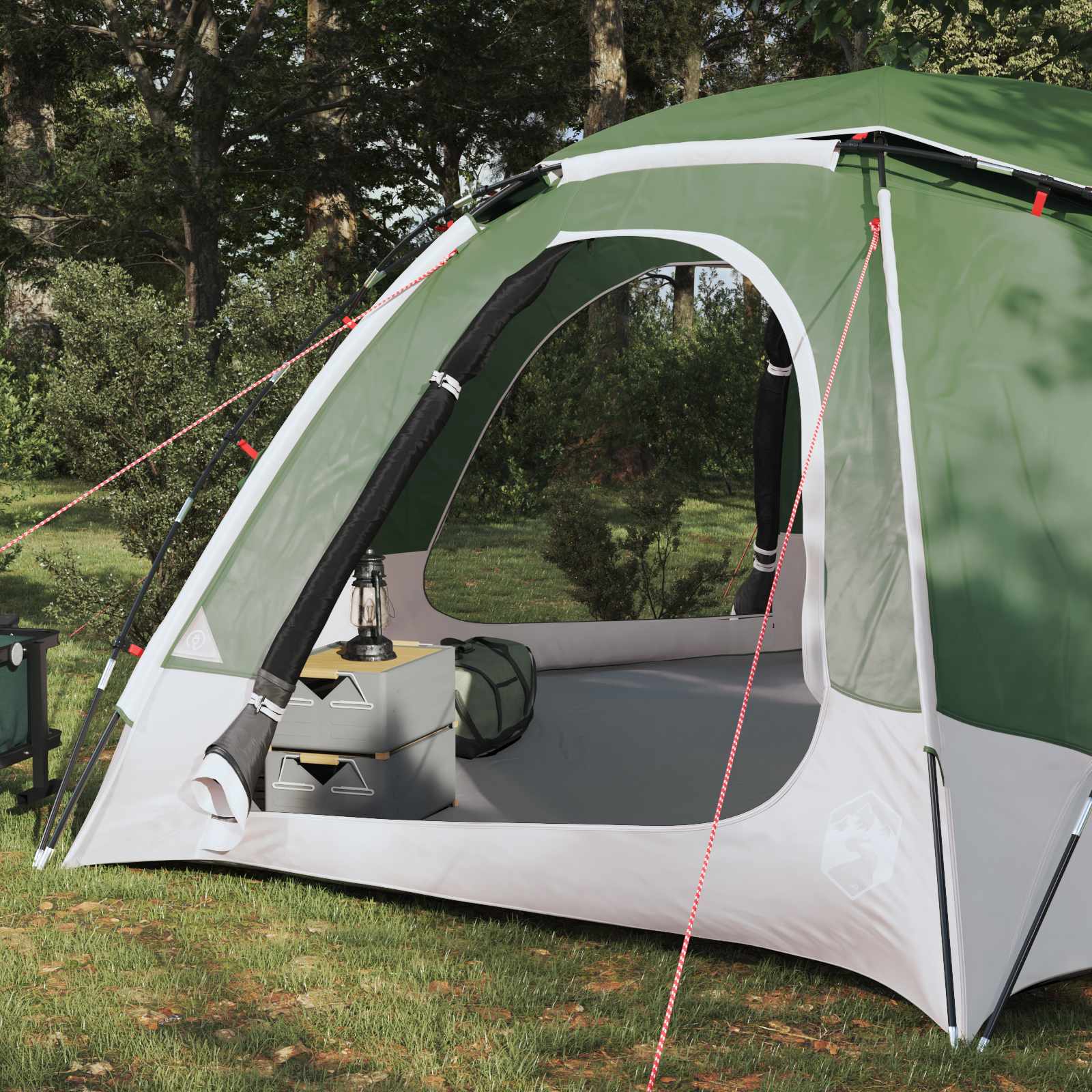 Kuppelzelt mit abnehmbarem Regenfly Grün 8-Personen