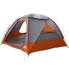 Kuppelzelt mit abnehmbarem Regenfly Grau und Orange 8-Personen
