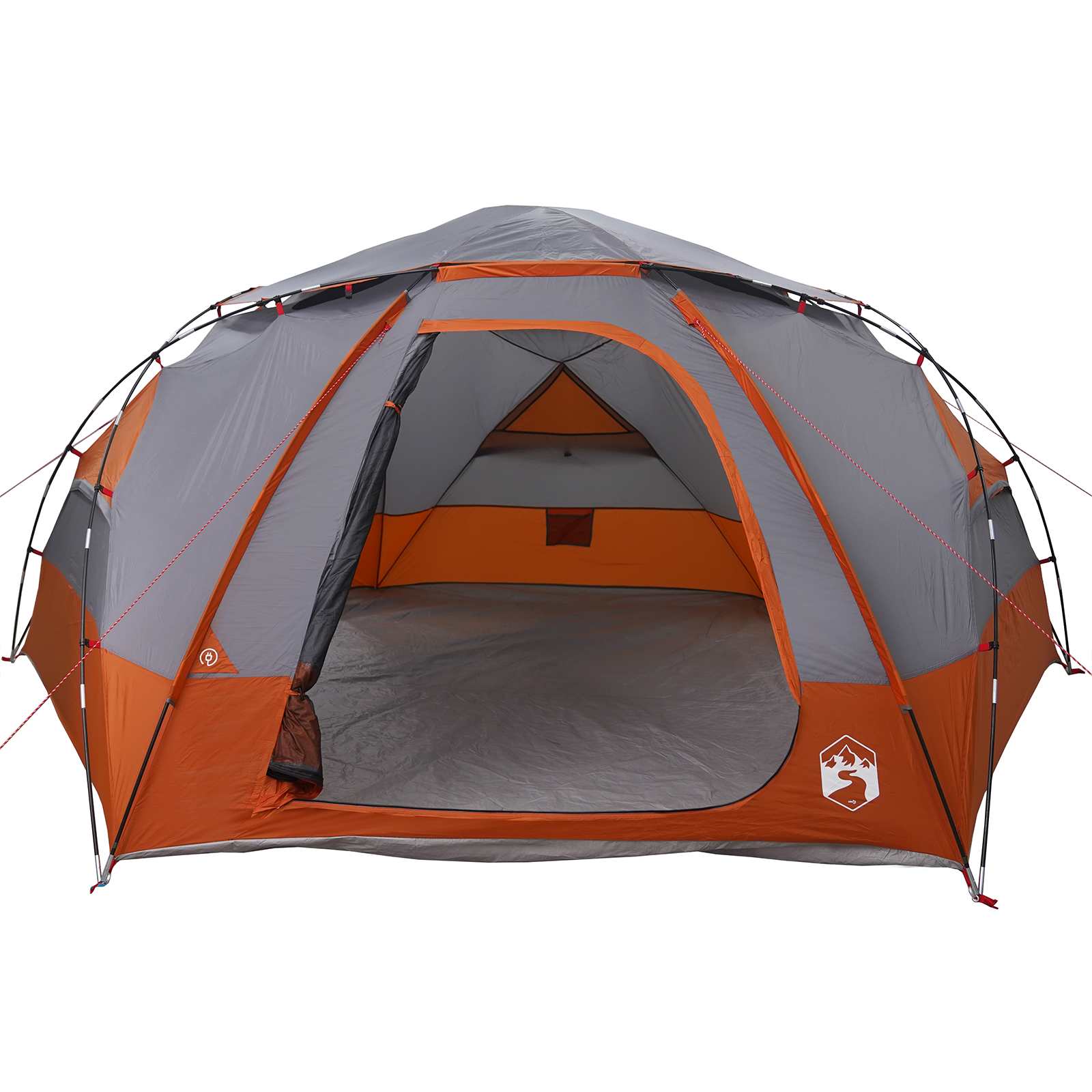 Kuppelzelt mit abnehmbarem Regenfly Grau und Orange 8-Personen