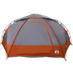 Kuppelzelt mit abnehmbarem Regenfly Grau und Orange 8-Personen