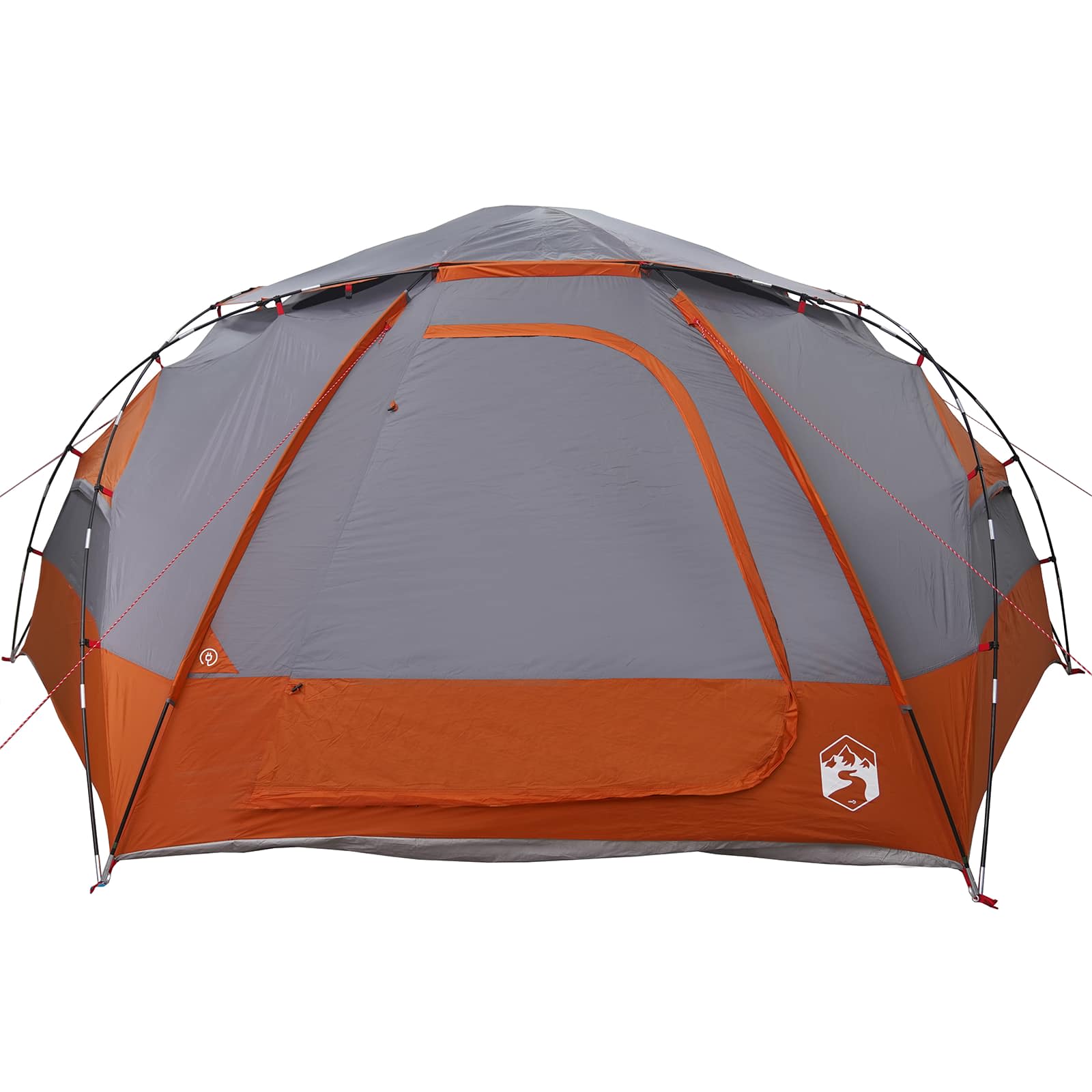 Kuppelzelt mit abnehmbarem Regenfly Grau und Orange 8-Personen