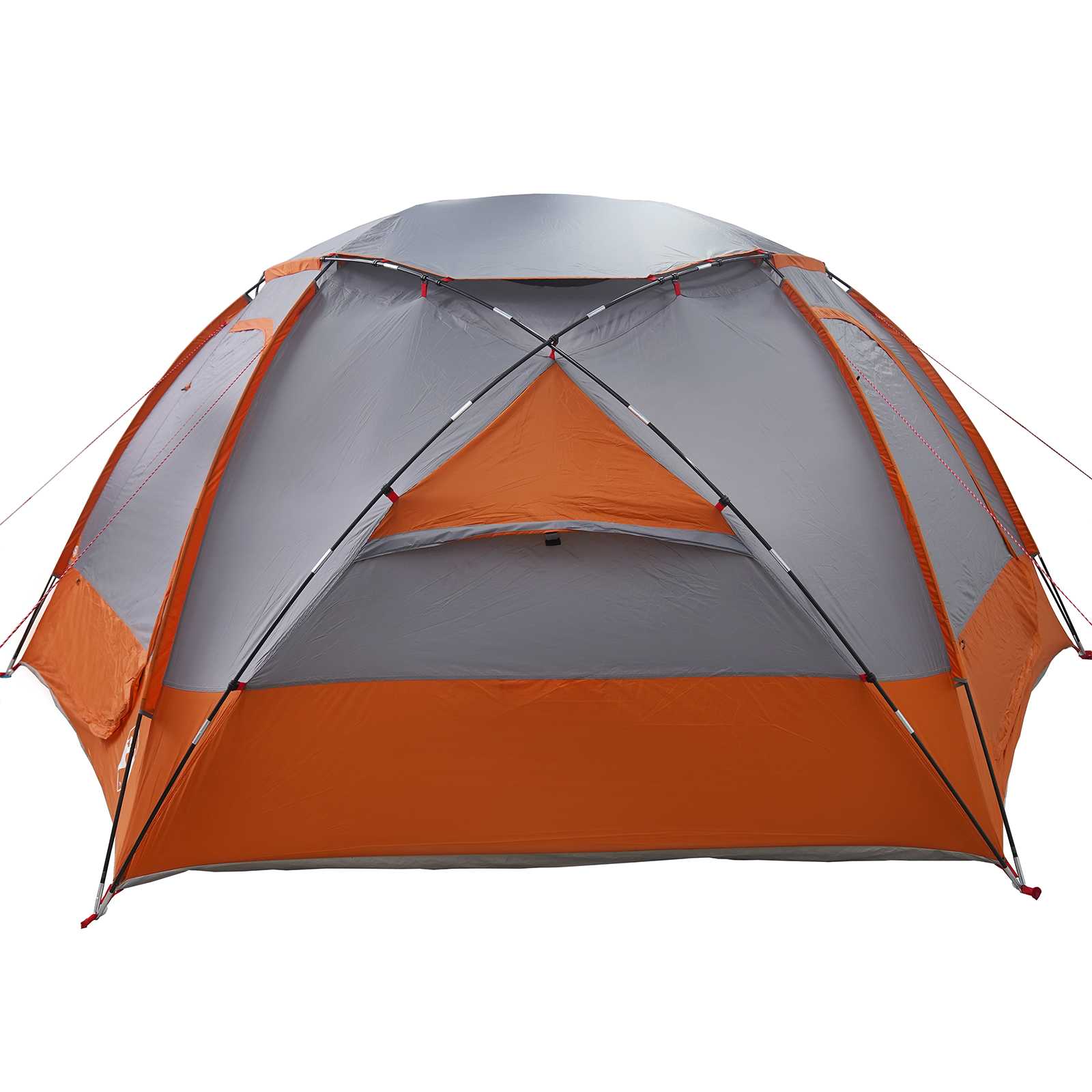 Kuppelzelt mit abnehmbarem Regenfly Grau und Orange 8-Personen