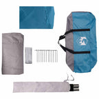 Kuppelzelt mit abnehmbarem Regenfly Blau 12-Personen