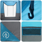 Party-Zelt Blau 4-Personen 185T Polyester mit PU-Beschichtung