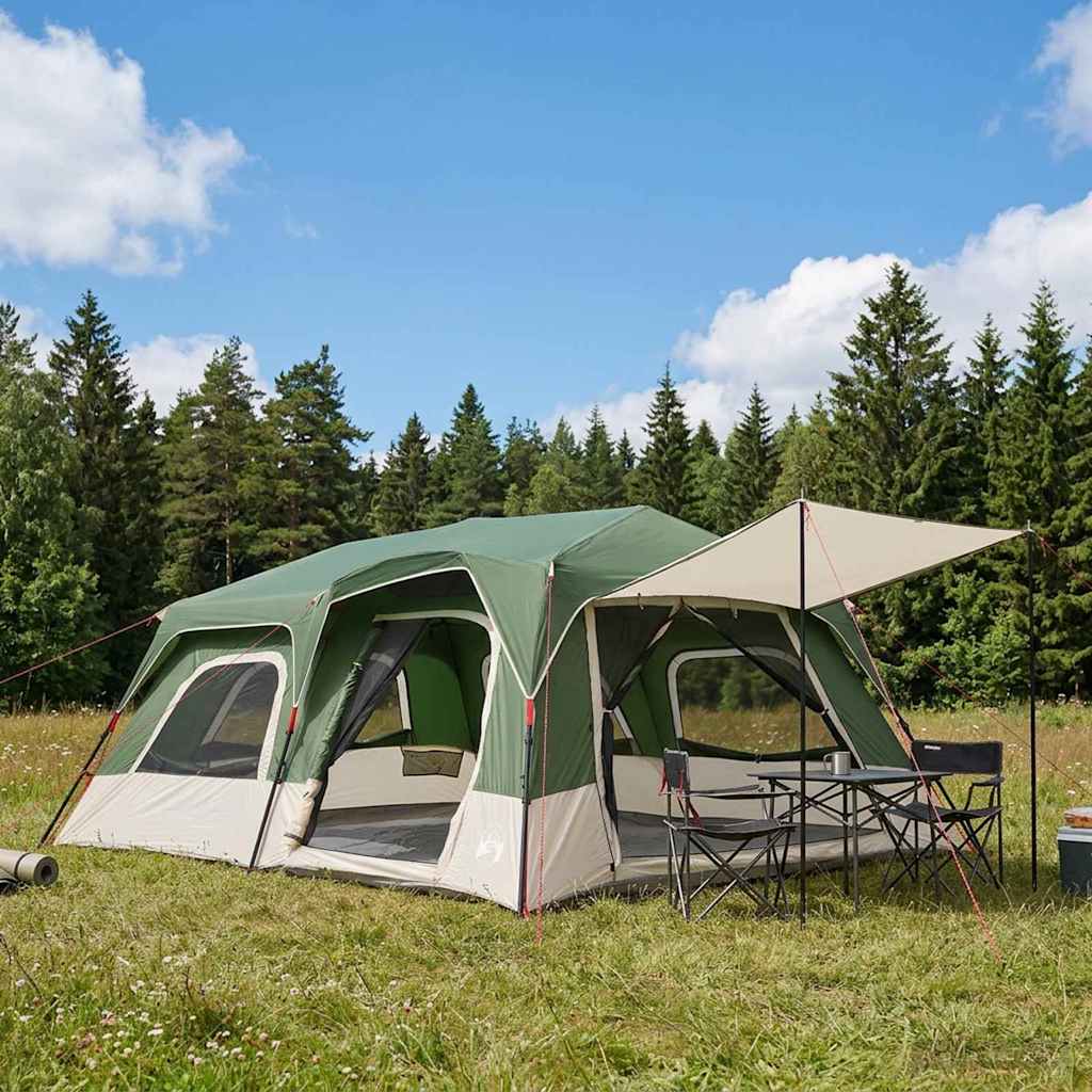 Sofort Zelt Grün 10 Personen 185T Polyester mit PU-Beschichtung