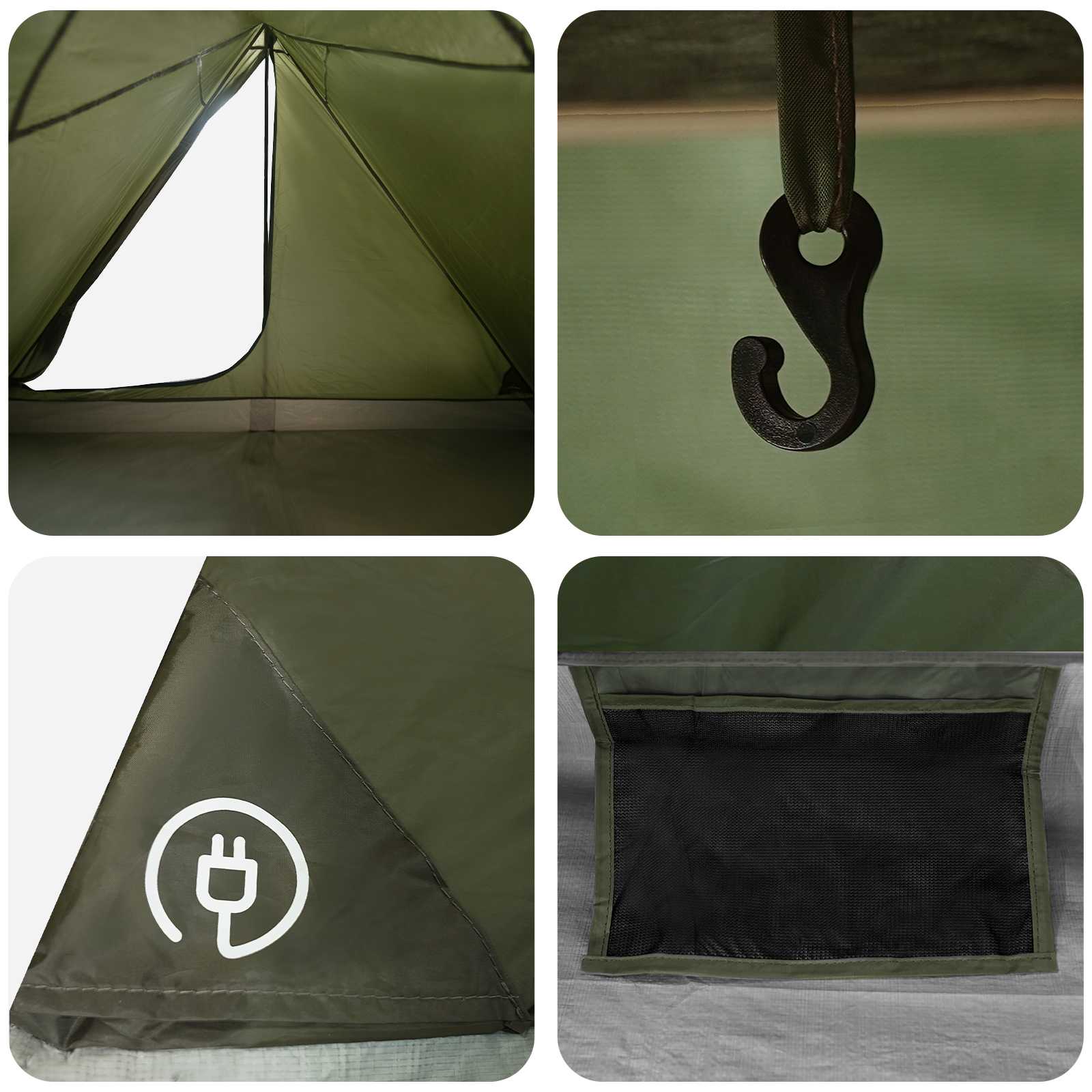 Trekkingzelt Olive Grün 4-Personen