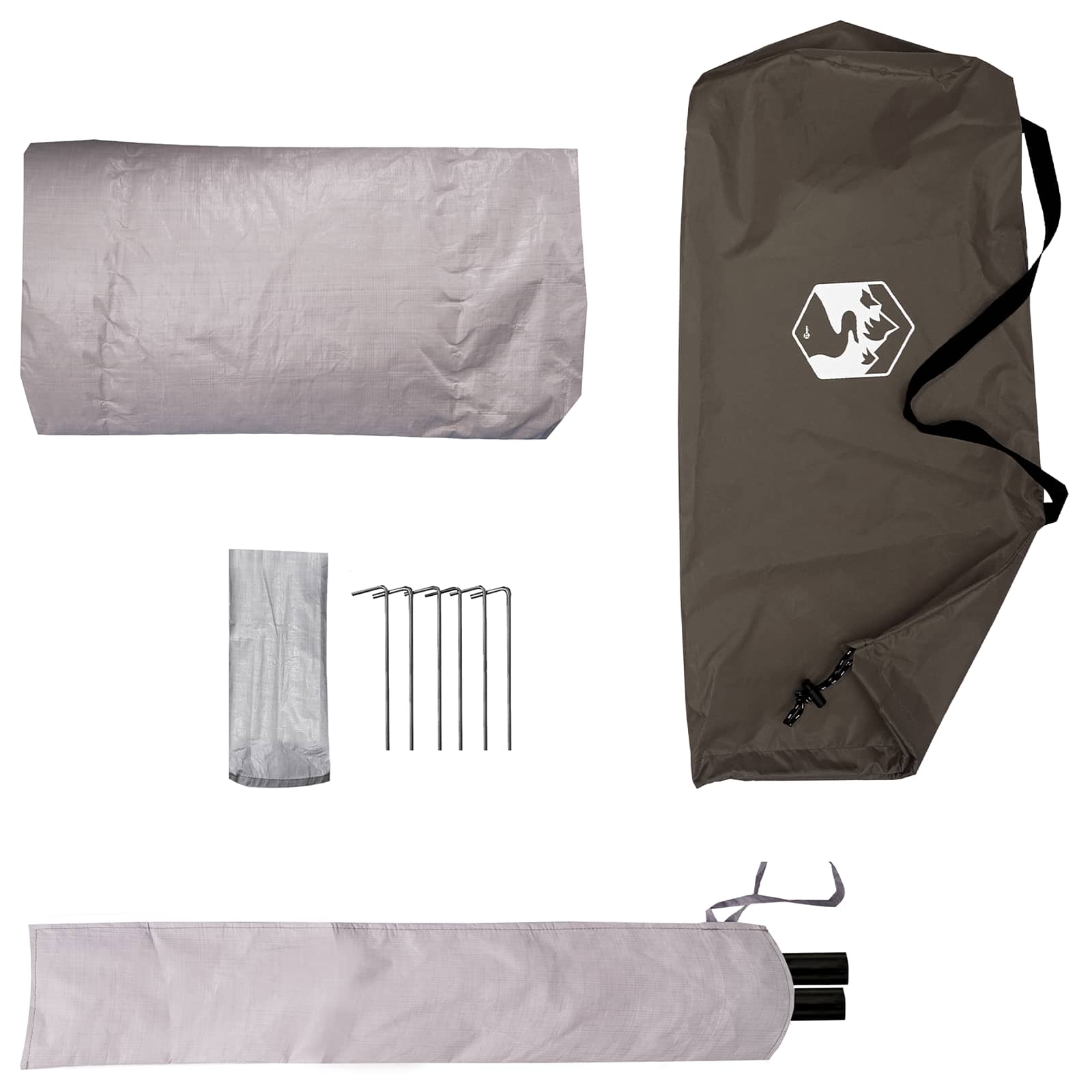 Trekkingzelt Braun und Grau 4-Personen