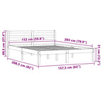 Bettrahmen Natur 208,5 x 157,5 x 69,5 cm Massivholz Kiefer