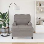 Lounge-Liege mit Kissen Taupe 91 x 157 x 91 cm Stoff