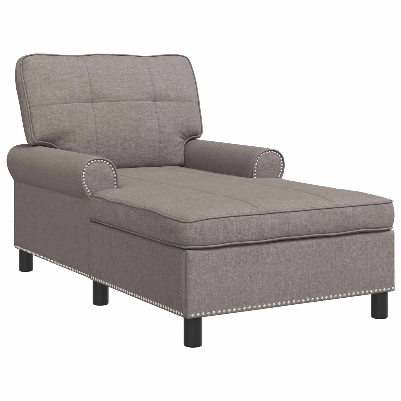 Lounge-Liege mit Kissen Taupe 91 x 157 x 91 cm Stoff