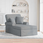 Chaise Lounge mit Rock mit Kissen 3 pcs Hellgrau Stoff