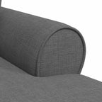 Chaise Lounge mit Rock mit Kissen 3 pcs Dunkelgrau Stoff