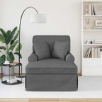 Chaise Lounge mit Rock mit Kissen 3 pcs Dunkelgrau Stoff