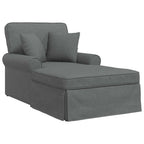Chaise Lounge mit Rock mit Kissen 3 pcs Dunkelgrau Stoff